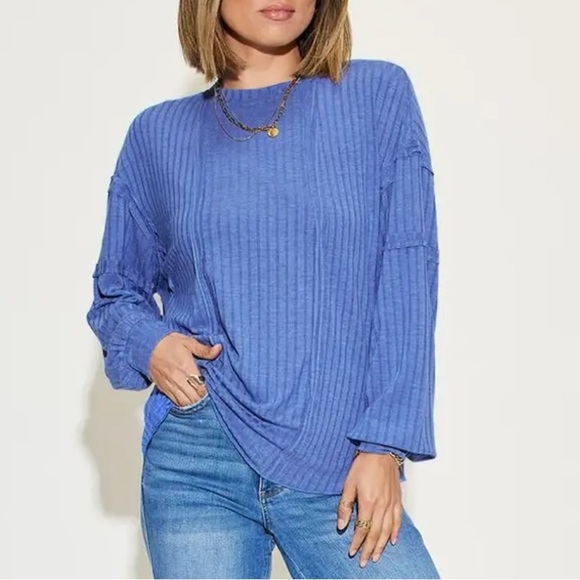 NWT Basic Bae Knit Ribbed Top - Picture 1 of 6